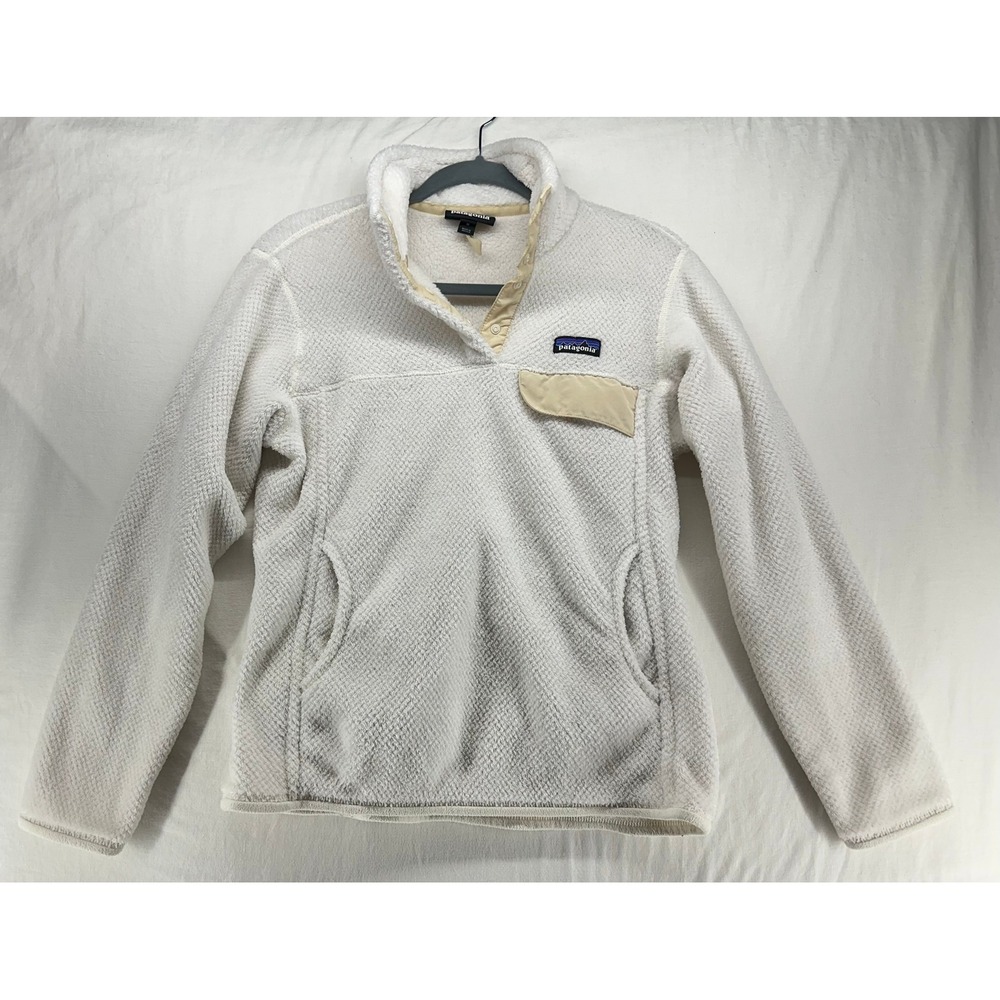 Patagonia Womens Re-Tool Snap-T Fleece Pullover Cream White 25442 Size M
